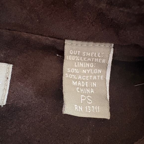 Upcycled Real Leather Fur Collar Studded Wolf Mob Wife Jacket Brown Petite Small - Picture 8 of 10